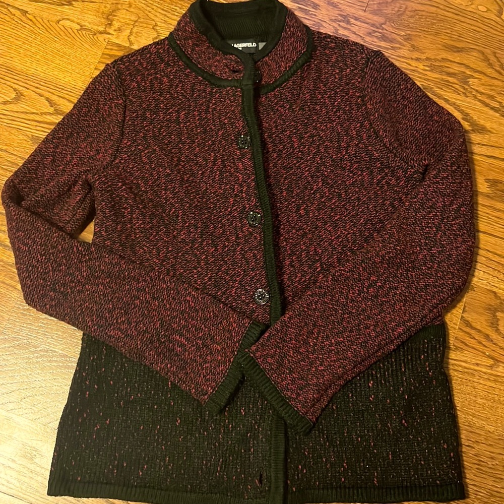 Karl Lagerfeld cardigan sweater jacket - cotton blend knit